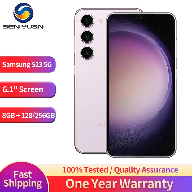 Original Samsung Galaxy S23 5G S911U1 6.1" ROM 128/256GB/ RAM 8GB Snapdragon NFC Octa Core Original Android Cell Phone
