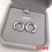 Fake Piercing Earcuff Double Circle Ear Cuff Faux Earrings for Women Man Hiphop Vintage Korean Fashion Earclips Accessories