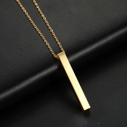 Stainless Steel Necklaces Punk Rectangle Necklaces for Men Women Trendy Stainless Steel Pendant Necklace Choker Fashion Jewelry