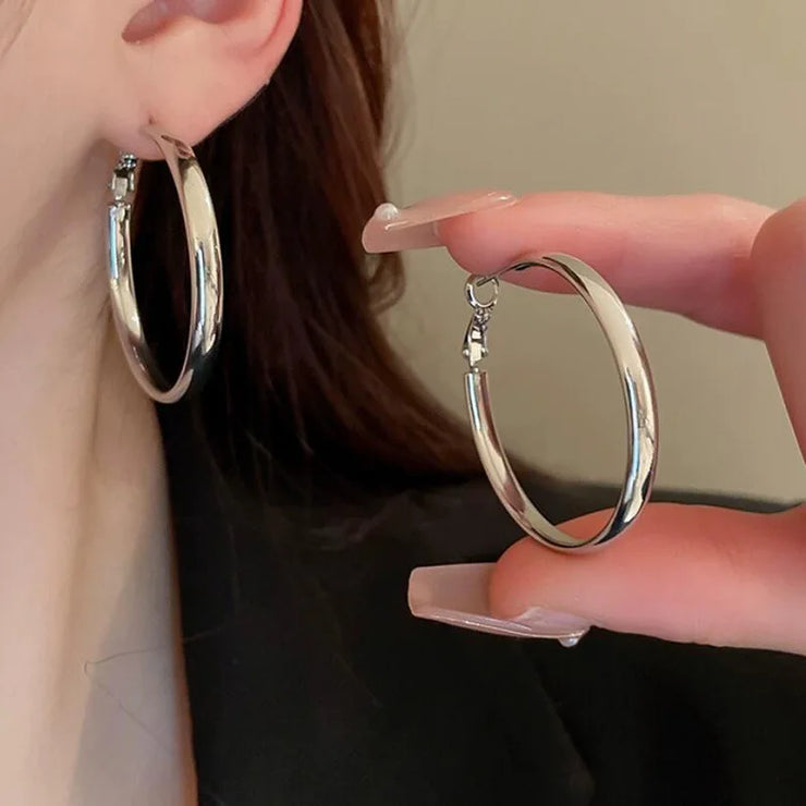 XIYANIKE French Unique Metal Circle Hoop Earrings For Women Lady Elegant Fashion New Trendy Jewelry Girl Gift Party aretes