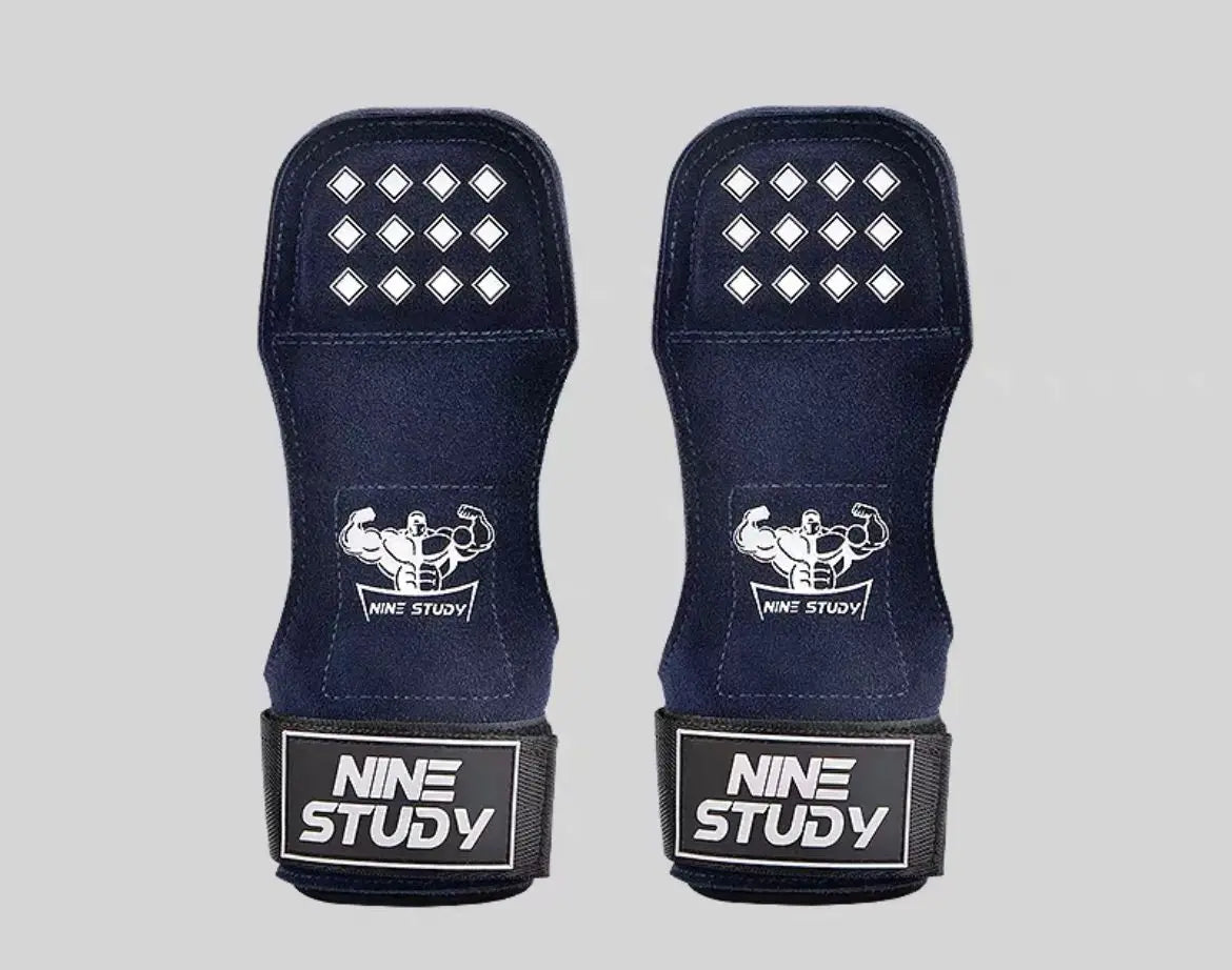 Cowhide Gym Gloves Grips Anti-Skid Weight Lifting Grip Pads Deadlifts Workout Fitness Gloves Pull Ups Bracer Protection 1 Pair