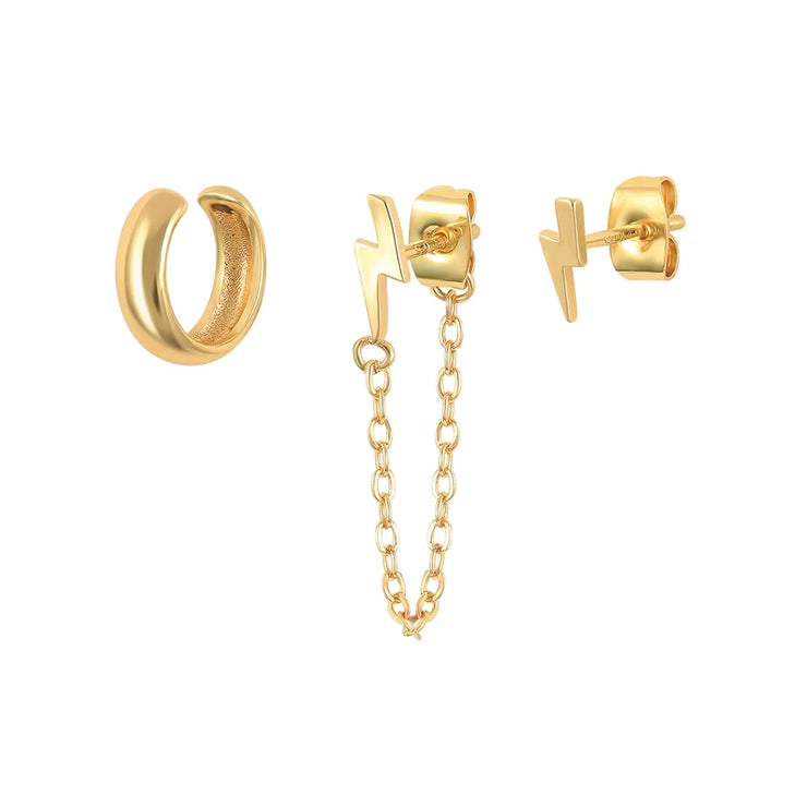 ROXI Ear Jewelry Set Moon Star Lightning Suit Earrings for Women Fashion Jewelrys Hoop Earring Piercing Pendientes Casual