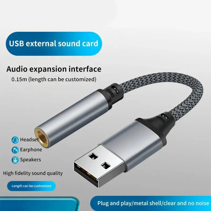 USB To 3.5mm Jack USB External Sound Card 2 In 1 Adapter 3 5mm Interface For EarPods Earphone Computer PC Laptop Audio X6F6