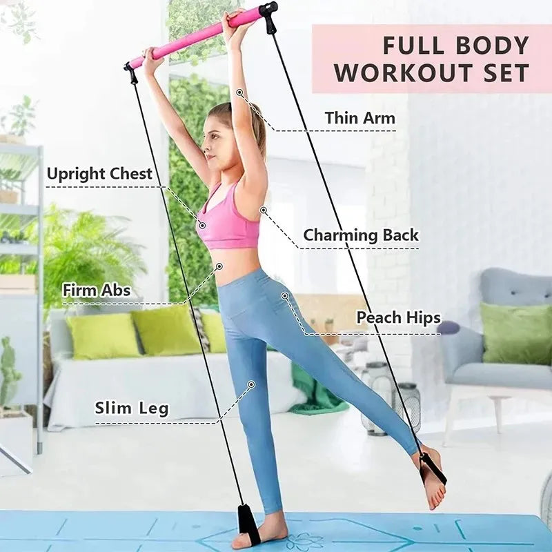 Resistance Pilates Bell Kit, Portable Home Gym Pilates Resistance Barbell Kit for Full Body Workouts