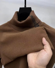High end brand velvet long sleeve T-shirt men's autumn new trend embroidered warm casual Korean version lapel pullover sweater