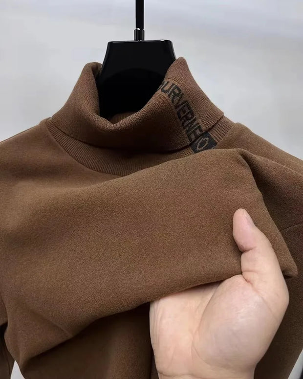 High end brand velvet long sleeve T-shirt men's autumn new trend embroidered warm casual Korean version lapel pullover sweater