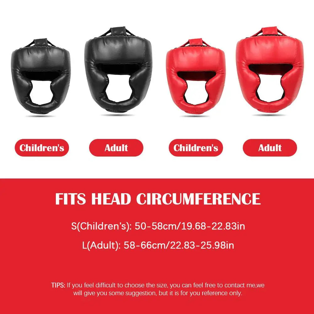 Full-covered Boxing Helmet Kids Adults Muay Thai Training Equipment Gym Head Taekwondo Protector Head Equipment Helmets Headgear
