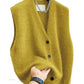 Suéter versátil con cuello en V para mujer, chaleco, moda femenina, cárdigan de punto sin mangas, suéteres, chalecos, top, novedad de 2025