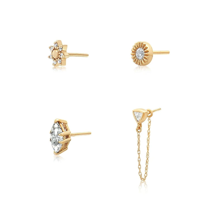 ROXI Ear Jewelry Set Moon Star Lightning Suit Earrings for Women Fashion Jewelrys Hoop Earring Piercing Pendientes Casual