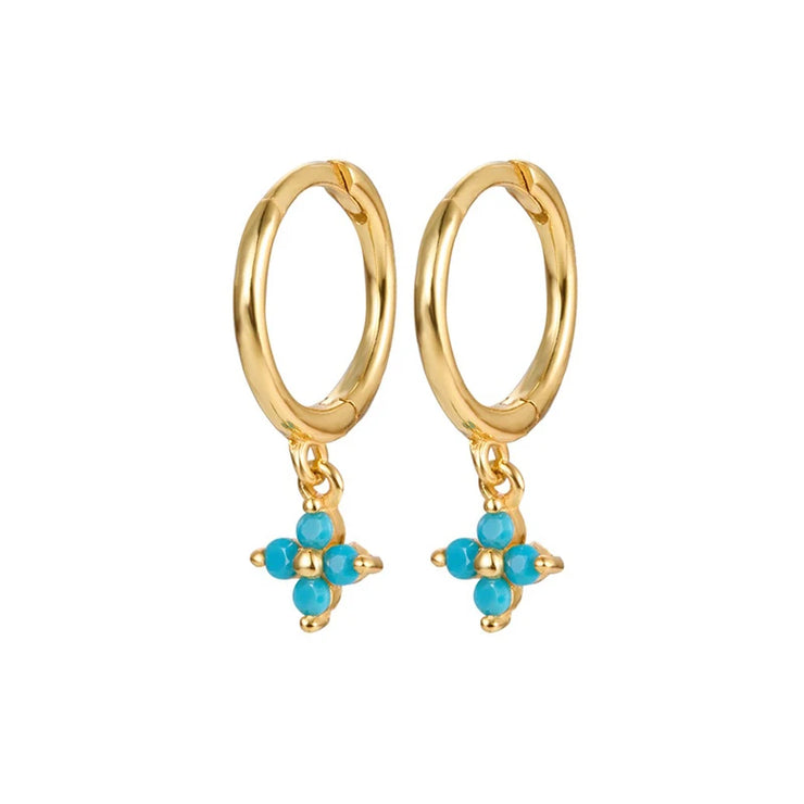 2023 New Fashion Stainless Steel Flower Small Hoop Earrings Women Korean Crystal Zirconia Cartilage Earrings Piercing Jewelry