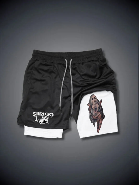 2024Berserk Men's Sports Shorts 2 in 1, Quick-drying Running Shorts, Gym and Fitness Training Double-layer Shorts for Men