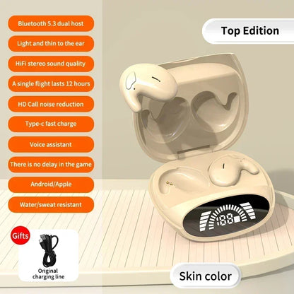 Écouteurs invisibles pour le sommeil, mini casques d'écoute sans fil TWS à réduction de bruit, écouteurs stéréo Bluetooth 5.3 pour le sport