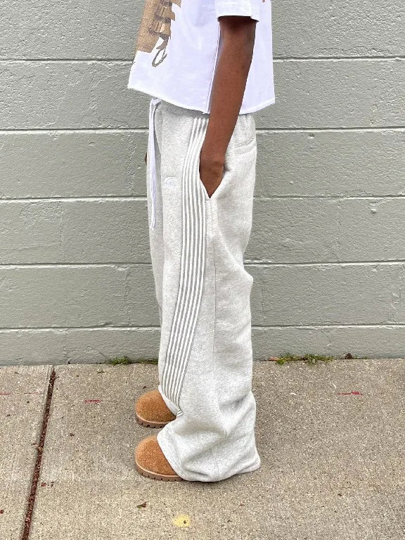 Streetwear Sweatpants Y2K Pants Harajuku Gothic Hip Hop Stripes Embroidery Baggy Casual Pants Womens Elastic Waist Jogging Pants