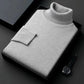 New Mens Long Sleeve Knitted Sweaters Solid Color Turtleneck Coats Slim Fit Pullover Men Clothing Lightweight Streetwear