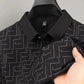 High quality ice silk short sleeve men's POLO shirt fashionable brand stripe design printed top breathable and No trace T-shirt