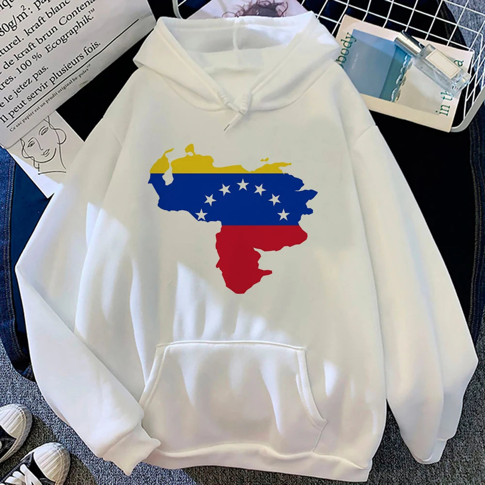 Sudadera con capucha venezolana para mujer, estilo gótico con gráficos de anime Y2K, ropa japonesa para mujer