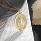 Colgante clásico católico de la Virgen María de Guadalupe con cruz de circonitas, collar de oración para mujer