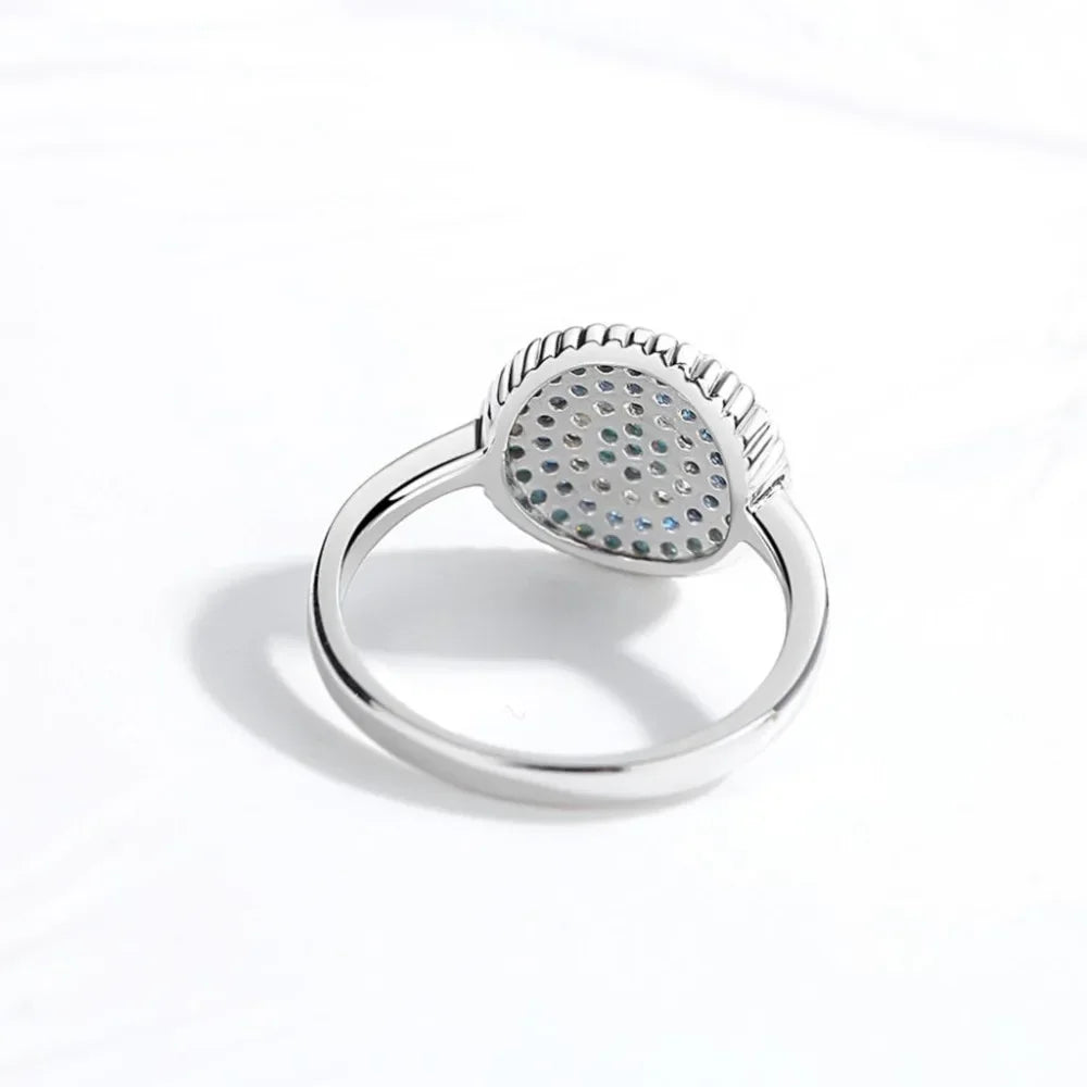 Kaletine Shinee Kpop Blue Stone Evil Eye Rings For Women 925 Sterling Silver  Charm CZ Stone Ringlet Jewelry Exo Accessories