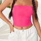 Solid Color Tube Top Casual Strapless Top For Spring & Summer Women's Clothing