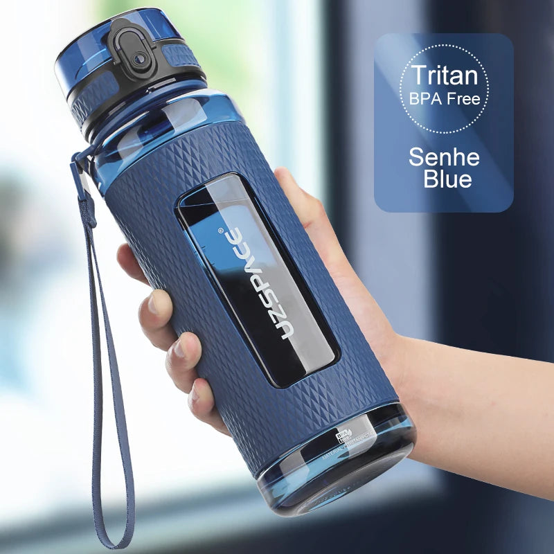 Bouteilles d'eau de sport UZSPACE sans BPA, portables, anti-chute, anti-fuite, grande capacité, bouilloire de fitness, bouteille en plastique Tritan