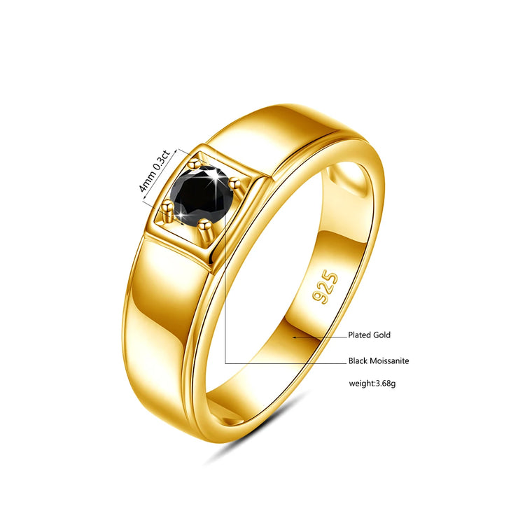 Luxury Men Moissanite Ring With Certificate 18k Gold 925 Silver 0.3ct D Color VVS1  Engagement Wedding Diamond Rings