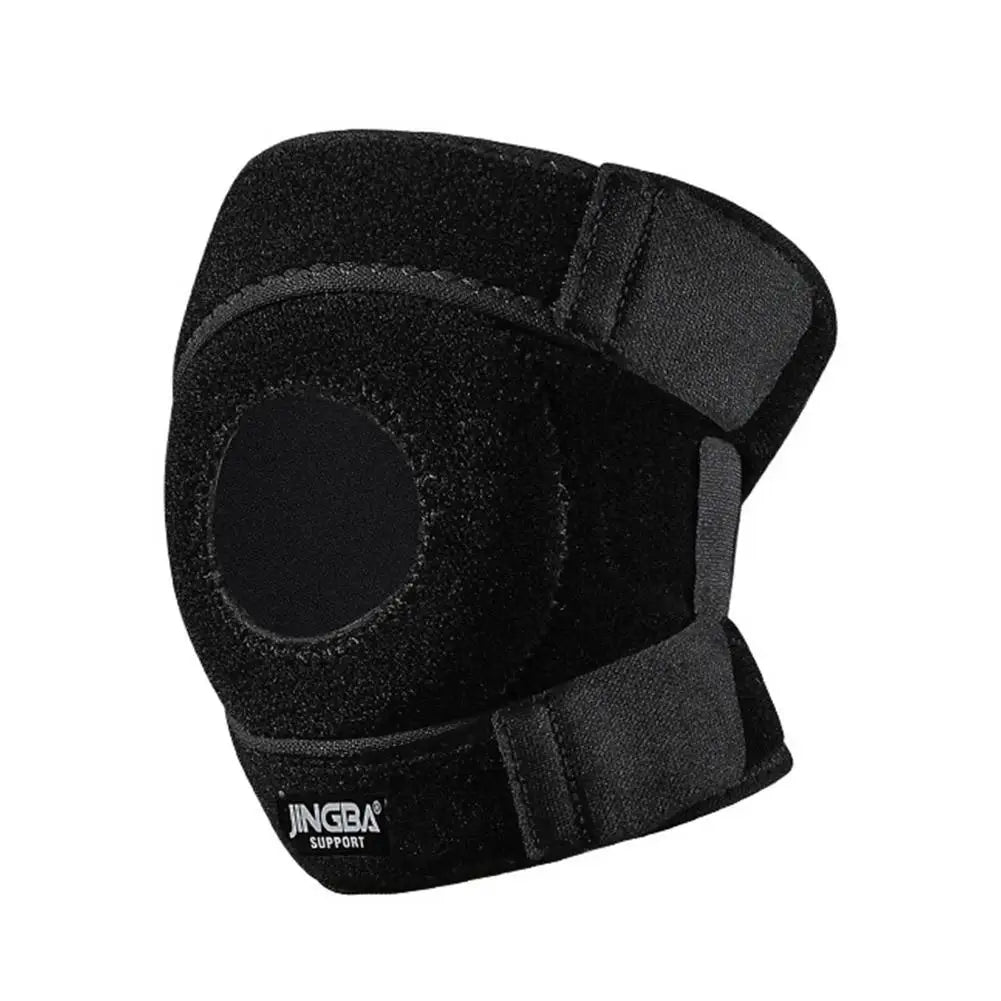 Rodilleras de compresión ajustables de fibra de poliéster negra, transpirables, elásticas, para entrenamiento y deportes, N3D4