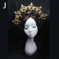 Diadema gótica Lolita con halo, diadema barroca de reina y princesa, diadema de diosa del sol y diablo, accesorios para el cabello punk de Halloween