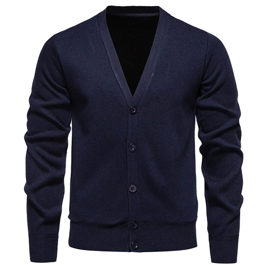 2024 Men Sweater Cardigan Business Casual Classic V-neck Solid Color Cardigan Men Sweater Korean Fashion Trend Knitwear Sweater