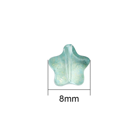 Glass Ancient Style Straight Hole Pentagonal Star Beads For DIY Jewelry Making Earring Bracelet Necklace Accessories 10pcs