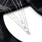 Fashion Crystal Zircon Heart Star Charm Layered Pendant Necklace Set for Women Charms Square Rhinestone Female Vintage Jewelry