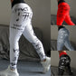 Leggings deportivos con estampado de letras para mujer, pantalones de yoga de cintura alta con efecto push up, mallas para correr y gimnasio