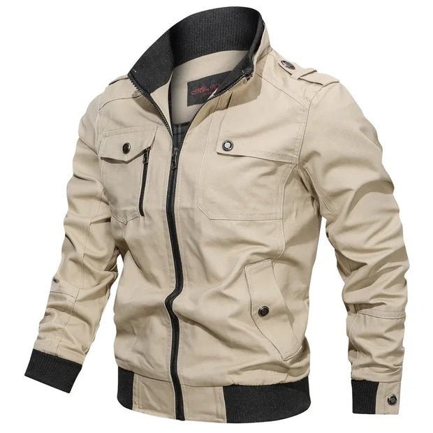 Spring Autumn Jacket Men Cotton Windbreaker Cargo Coat Unload Men's Tactics Jackets Man Cargo Casual Jacket Mens Clothes 2022