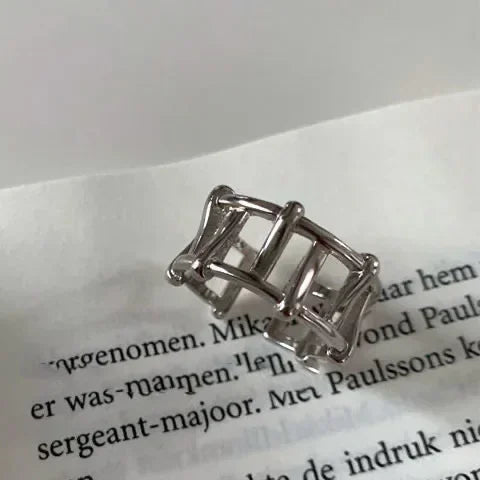 925 Sterling Silver Blue Stone Rings For Women Simple Trendy Retro Party Gifts Accessories