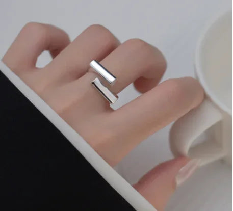 925 Sterling Silver Blue Stone Rings For Women Simple Trendy Retro Party Gifts Accessories