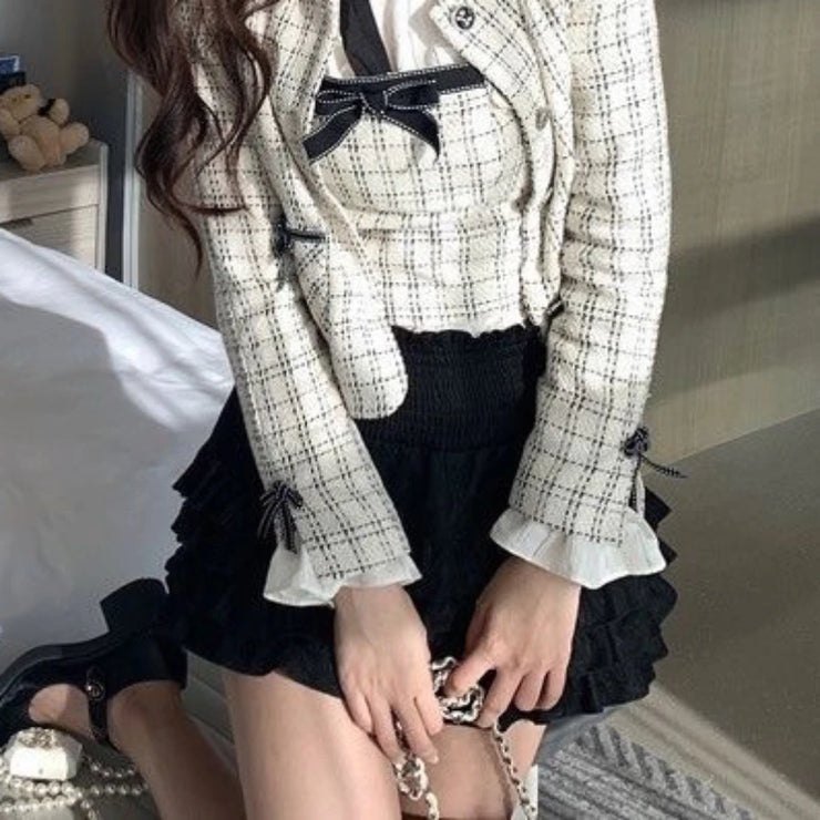 Y2k Skirts Women Lolita All-match Fashion Harajuku Dating Balletcore Sexy Hotsweet Tierred Elastic Waist Mini Faldas College Ins