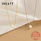 Gargantilla con colgante de perla redonda de plata de ley 925 auténtica de INZATT para mujer, joyería fina, accesorios minimalistas