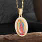 Colgante clásico católico de la Virgen María de Guadalupe con cruz de circonitas, collar de oración para mujer