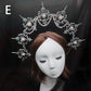 Diadema gótica Lolita con halo, diadema barroca de reina y princesa, diadema de diosa del sol y diablo, accesorios para el cabello punk de Halloween