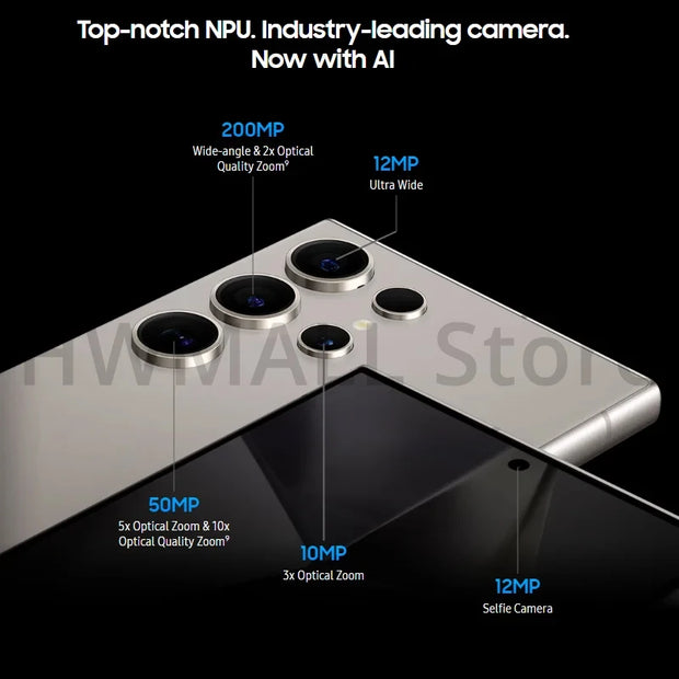 2024 New Samsung Galaxy S24 Ultra AI Smartphone 200MP Wide-angle AI Camera Cell Phone 6.8" AMOLED 120Hz 2X Display 45W 5000mAh