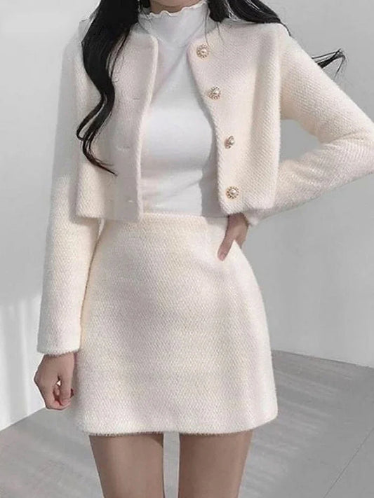 Spring Summer Women's Suits with Mini Skirt Two-pieces Set Woman Dress Korean Fashion Sweet Casual New in Chic Elegant Woman Set