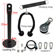Fitness Pulley Cable Machine System DIY Gym Attachment Adjustable 2.5m Cable Workout Arm Biceps Triceps Hand Training Equipment