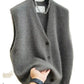 Suéter versátil con cuello en V para mujer, chaleco, moda femenina, cárdigan de punto sin mangas, suéteres, chalecos, top, novedad de 2025