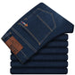 Pantalones vaqueros rectos holgados para hombre, de talla grande 42, 44, 46, 48, 50 y 52, clásicos, de negocios, elásticos, de marca, color negro y azul.