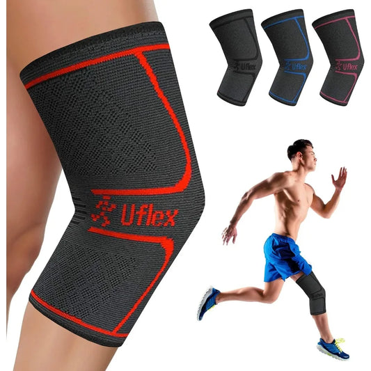 UFlex Athletics Knee Compression Sleeve Support for Women and Men Knee Brace for Pain Relief Fitness Weightlifting Hiking Sports