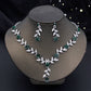 Rhinestones Flower Choker Necklace Earrings Set for women bridal Wedding Party Jewelry Set Fashion
