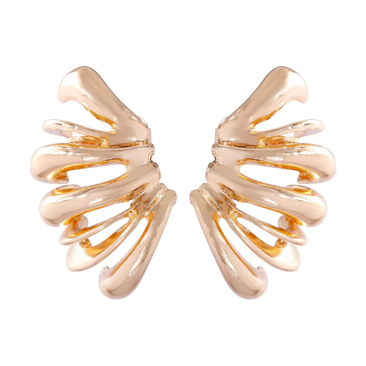 Vintage Irregular Metal Striped Cuff Earring 2024 Trend Women Holiday Charm Jewelry Choice Party Gift