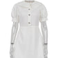 Clacive Summer Slim White Dress Ladies Bodycon Lapel Short Sleeve Mini Dress Elegant Classic Office Dresses For Women 2024