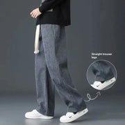 Men's Corduroy Pants Loose-fit Straight-leg Fleece-lined Casual Trousers Autumn Winter Thickened Spring Sports Waist Pants