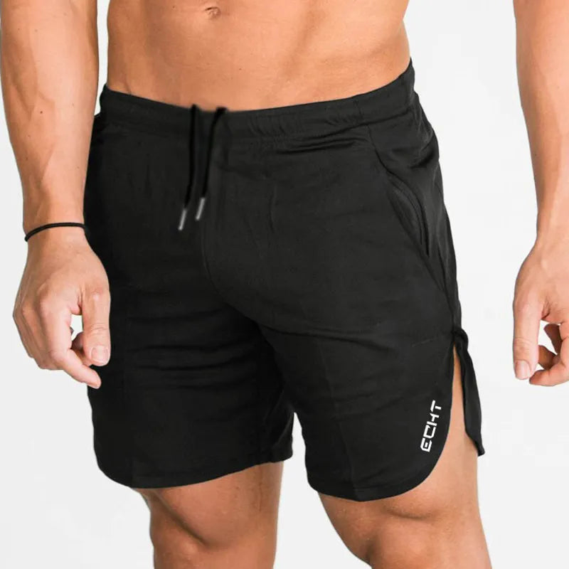 Pantalones cortos casuales de verano de algodón para hombre, para gimnasio, fitness, culturismo, entrenamiento, bermudas hasta la pantorrilla, pantalones cortos para correr, ropa deportiva