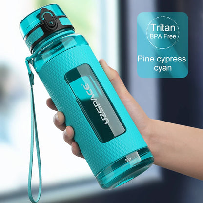 Botellas de agua deportivas UZSPACE, sin BPA, portátiles, para gimnasio, anticaídas, a prueba de fugas, de gran capacidad, de plástico Tritan.